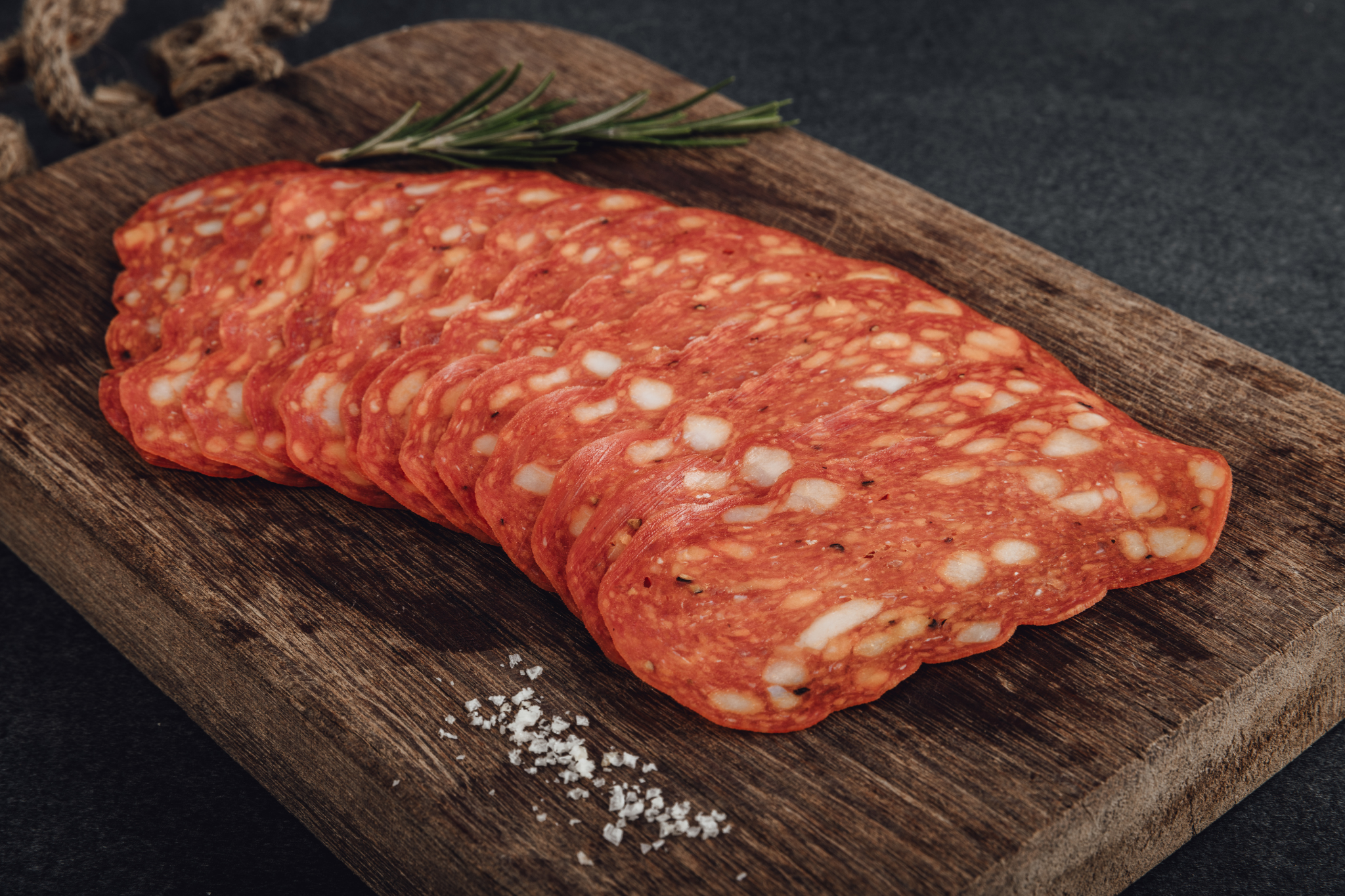 Buffalo salami Schiacciata cut open